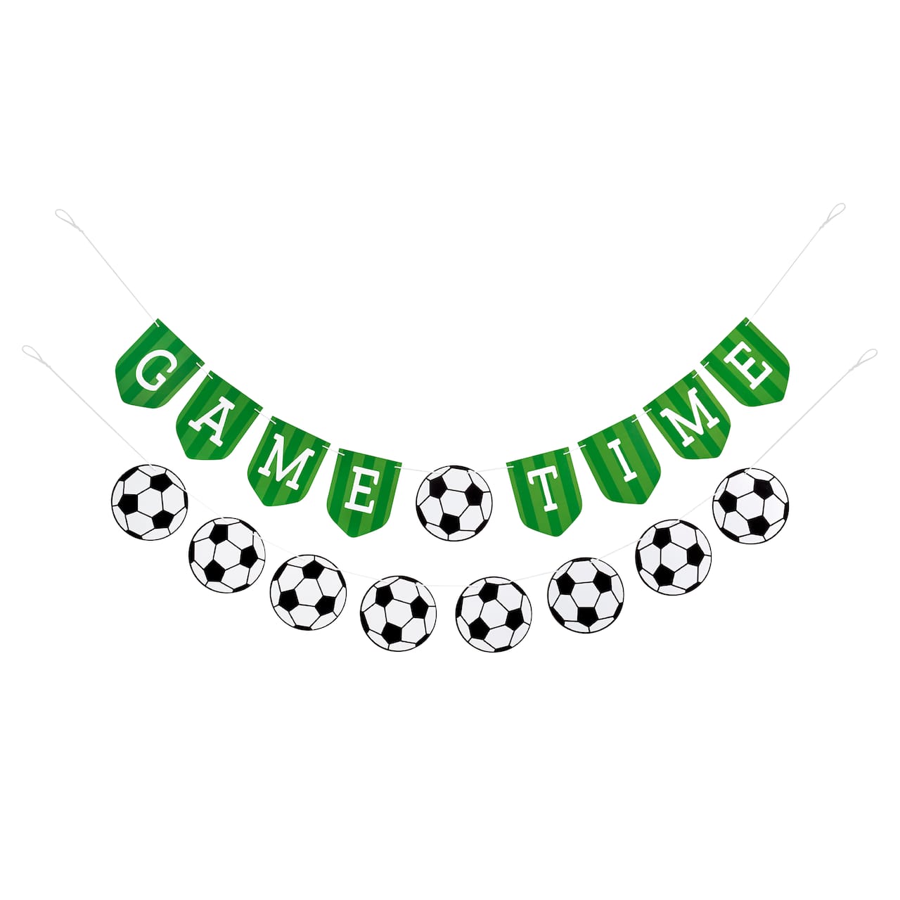 5ft. Green, Black & White Game Time Soccer Banner Set by Celebrate It™